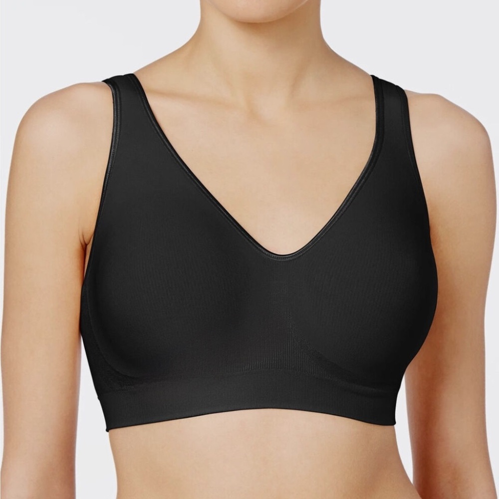 NWT Bali Comfort Lightweight Wirefree Black Stretch Bralette / Size XL